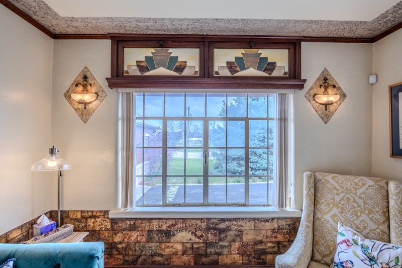 Stain Glass in the living room and dining room.